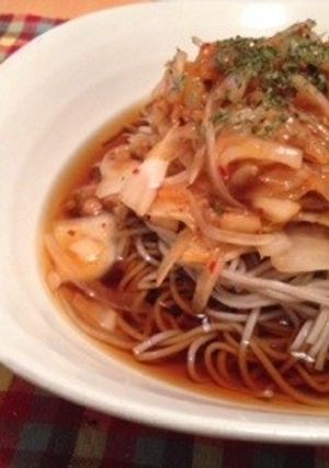 ねばキム蕎麦 夏バテに！-レシピのメイン写真