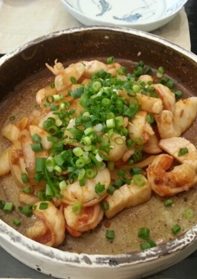 簡単韓国風海老とホタテの味噌炒め-レシピのメイン写真