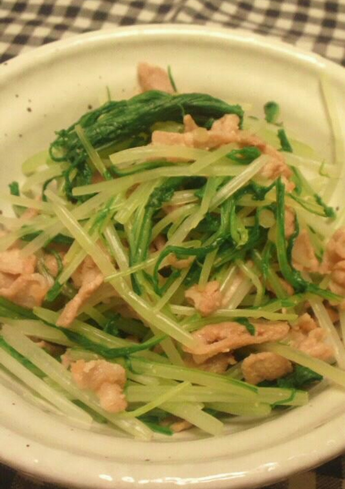 水菜と豚肉の和え物-レシピのメイン写真