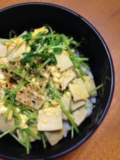 豆苗と高野豆腐の卵とじ丼-レシピのメイン写真