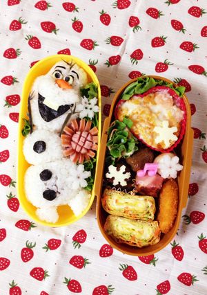 キャラ弁★おかず入りオラフおにぎり-レシピのメイン写真