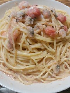シーフード明太子パスタ♪超簡単♪-レシピのメイン写真