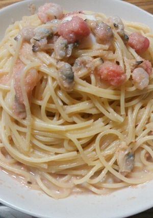シーフード明太子パスタ♪超簡単♪-レシピのメイン写真