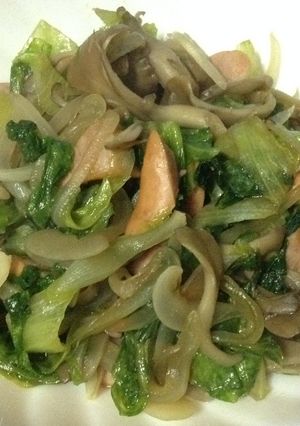 リーフレタスときのこのカレー風味炒め-レシピのメイン写真
