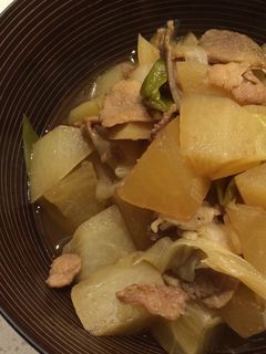 簡単大根と長ねぎと豚肉の炒め煮。-レシピのメイン写真
