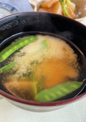 簡単絹さやのお味噌汁-レシピのメイン写真