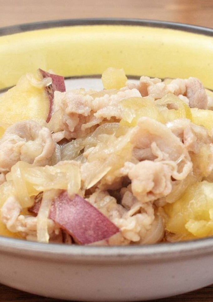 さつまいもと豚肉の炒め煮♪-レシピのメイン写真