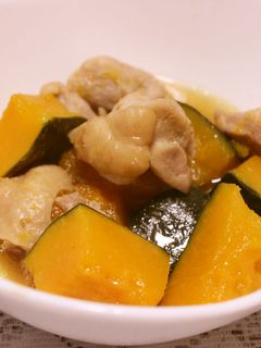 鶏肉とかぼちゃの炒め煮-レシピのメイン写真