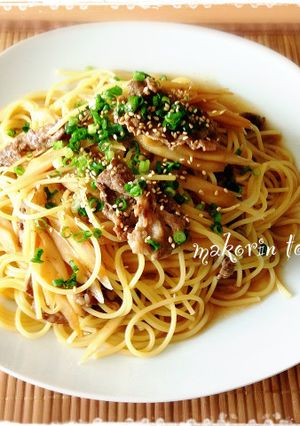 ランチに♫牛肉とゴボウのパスタ-レシピのメイン写真