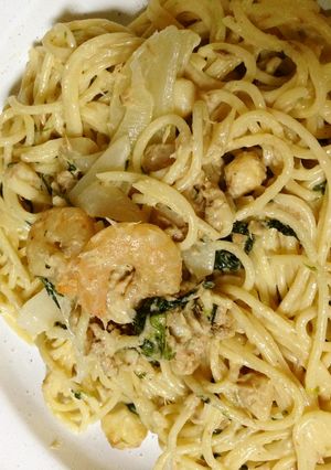 シーフードミックスで簡単クリームパスタ♪-レシピのメイン写真