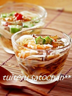 *素麺のゼリー寄せ②(花椎茸&エビ)*-レシピのメイン写真
