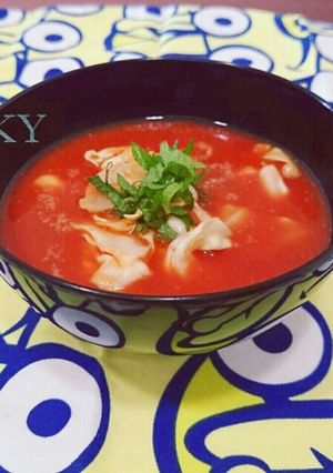 温冷可能！ダイエット向き！トマト味噌汁-レシピのメイン写真
