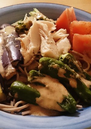 夏にさっぱり♪胡麻だれサラダ蕎麦☆-レシピのメイン写真