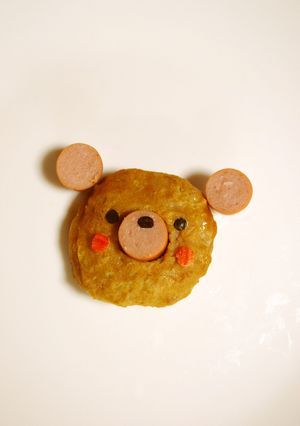 キャラ弁*おかず『ハンバーグでクマさん』-レシピのメイン写真