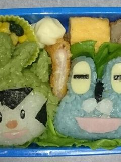 キャラ弁☆ハリマロン&ケロマツ-レシピのメイン写真