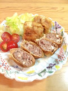 簡単ヘルシー☆油あげでメンチカツ風!-レシピのメイン写真