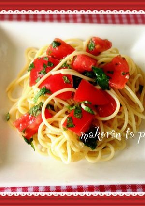 簡単！ランチに♫トマトと大葉の冷製パスタ-レシピのメイン写真