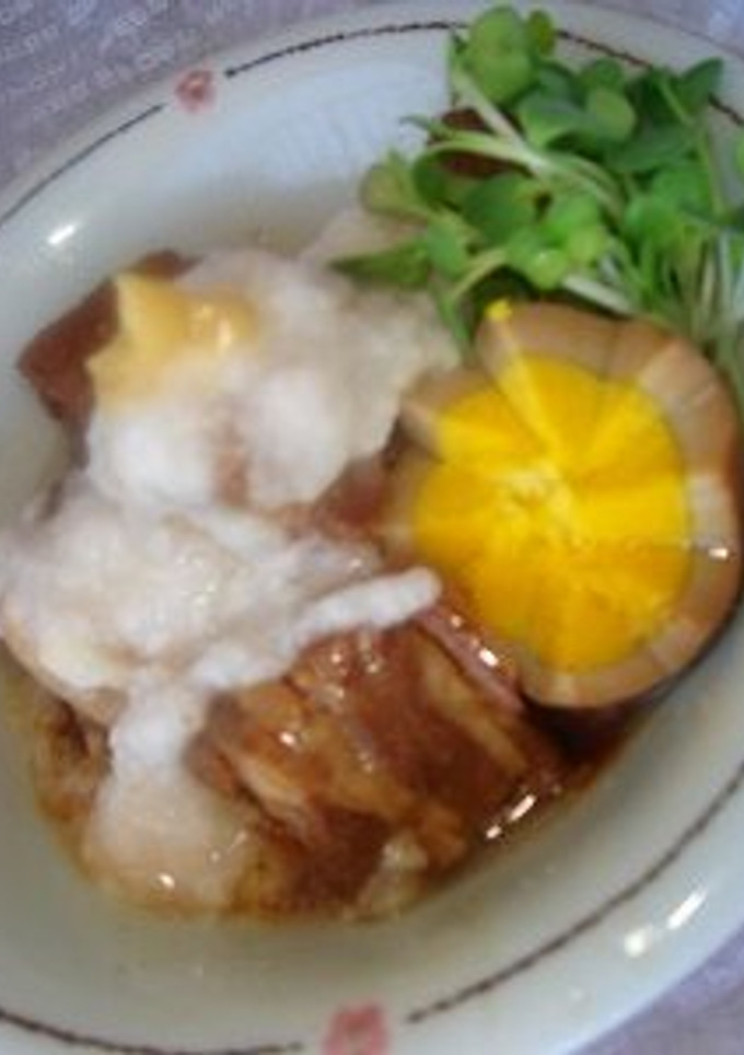 お花型煮たまご付き♪とろろ豚角★-レシピのメイン写真
