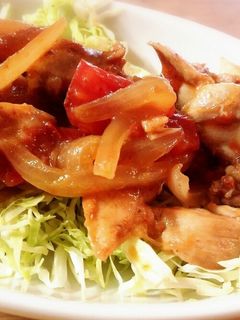 簡単⭐むね肉のトマトしょうが焼き-レシピのメイン写真