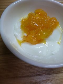 ヨーグルトの赤肉メロンジャムかけ-レシピのメイン写真