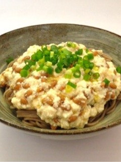オリーブオイル納豆豆腐そば-レシピのメイン写真