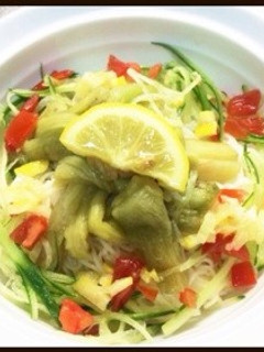 塩レモンの焼きなす冷やしそうめん-レシピのメイン写真