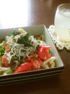 しらすとトマトの薬味たっぷりうどん-レシピのメイン写真