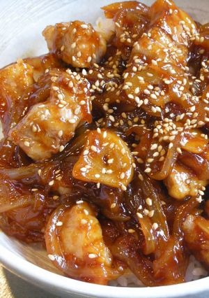 濃厚ニンニク風味の豚バラ肉の甘辛とろみ丼-レシピのメイン写真