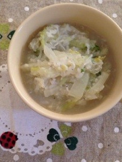 ヘルシー しらす白菜おかゆ♬-レシピのメイン写真