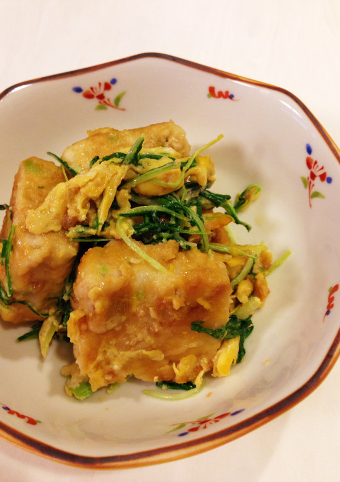 醤油麹でしっかり味☆厚揚げと水菜の卵とじ-レシピのメイン写真