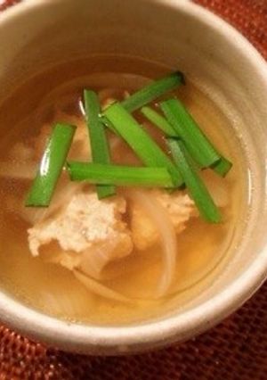 夏の夜 鶏つくねのお吸いもの-レシピのメイン写真