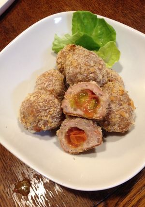 揚げないミンチカツ（ミニトマト入り！）-レシピのメイン写真