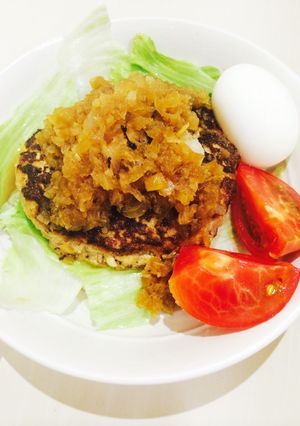 豆腐ハンバーグで和風ロコモコ-レシピのメイン写真