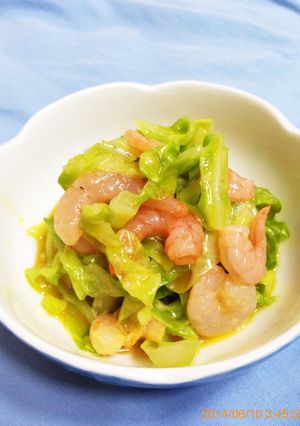 蒸しキャベツと海老の黄身酢和え-レシピのメイン写真