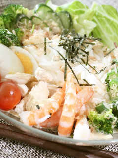 糖質オフ★海老とオクラのサラダうどん(風-レシピのメイン写真
