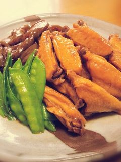 手羽中とこんにゃくの甘辛煮-レシピのメイン写真