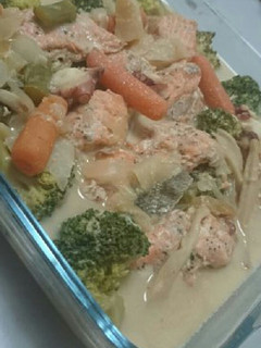 野菜と鮭の豆乳煮-レシピのメイン写真