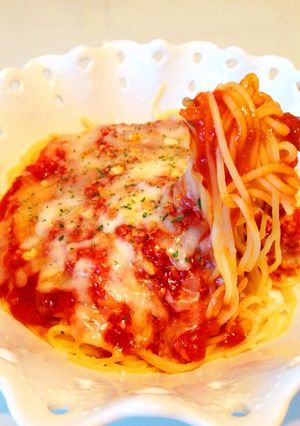 手抜きすぎランチ！ミートパスタ-レシピのメイン写真