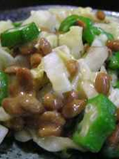 即席キャベツの納豆オクラ和え-レシピのメイン写真
