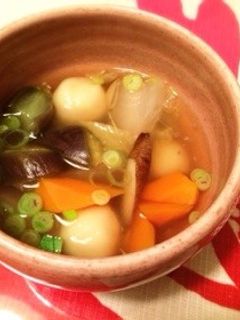 夏の夜のころころ野菜すいとん汁-レシピのメイン写真