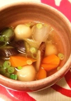 夏の夜のころころ野菜すいとん汁-レシピのメイン写真