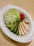 ローストチキンの冷たい蕎麦