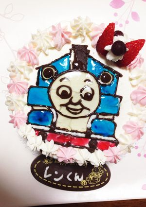 ゼリーで色付け☆トーマスケーキでお祝い♪-レシピのメイン写真