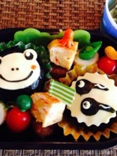 キャラ弁 カエルとおたまじゃくし-レシピのメイン写真