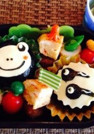 キャラ弁 カエルとおたまじゃくし-レシピのメイン写真