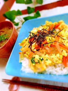 簡単♪野菜栄養たっぷりヘルシー卵丼-レシピのメイン写真