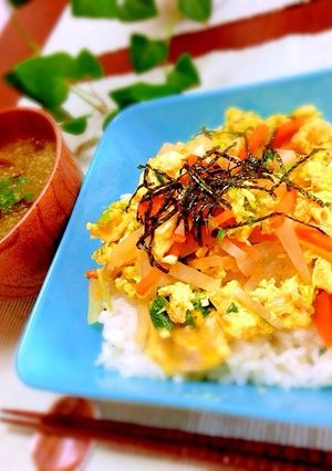 簡単♪野菜栄養たっぷりヘルシー卵丼-レシピのメイン写真