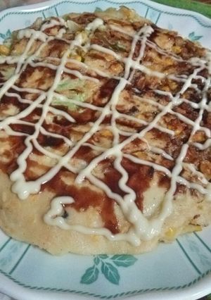 ｷｬﾍﾞﾂとｺｰﾝのお好み焼き-レシピのメイン写真