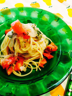 スモークサーモンとトマトの冷製パスタ-レシピのメイン写真