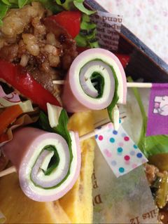 お弁当に!ハムチー大葉くるくる♪-レシピのメイン写真